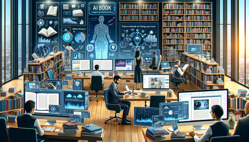 Imagem criada com DALL-e à partir do Prompt: “Aplicações Práticas na Indústria do Livro”