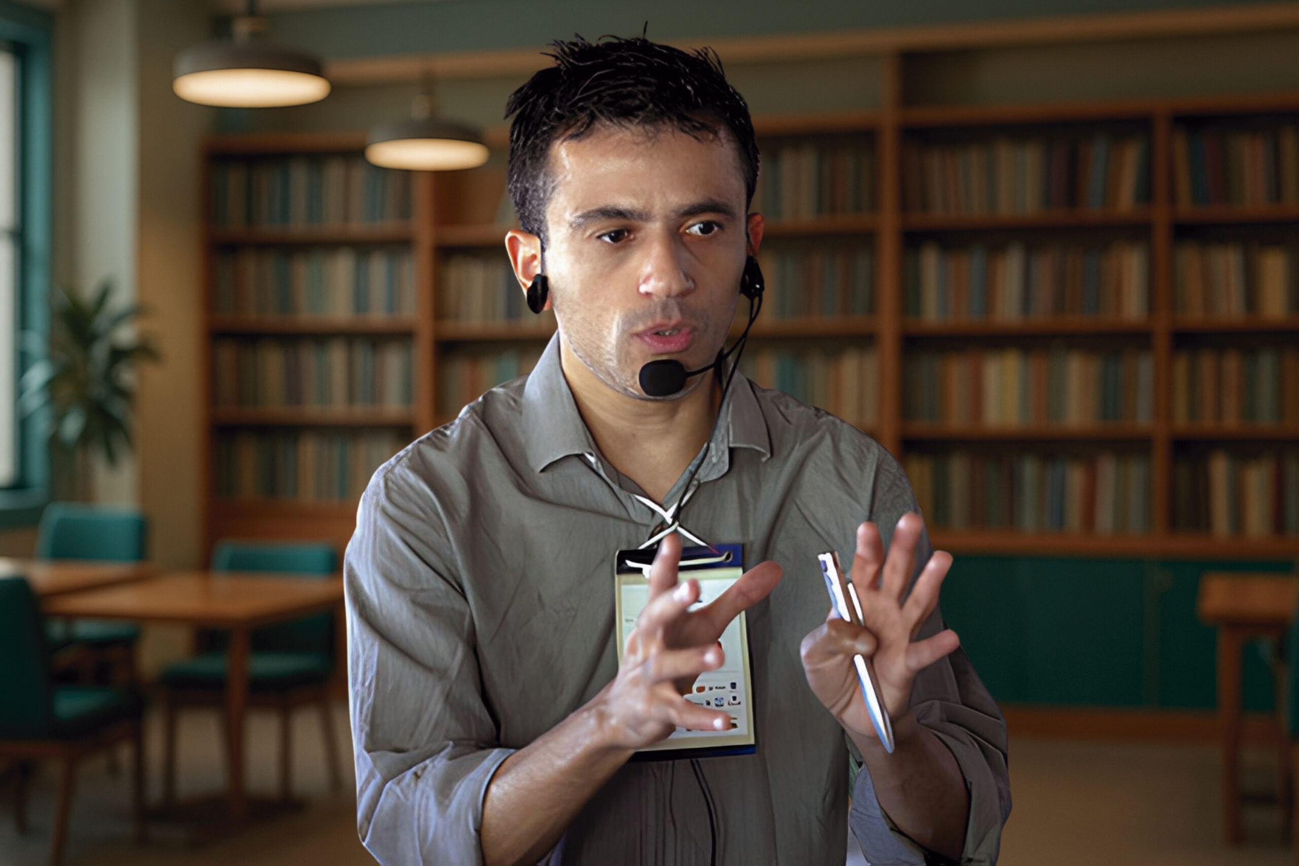 Ednei Procópio Ministrando a Palestra O Livro na Era da Inteligência Artificial
