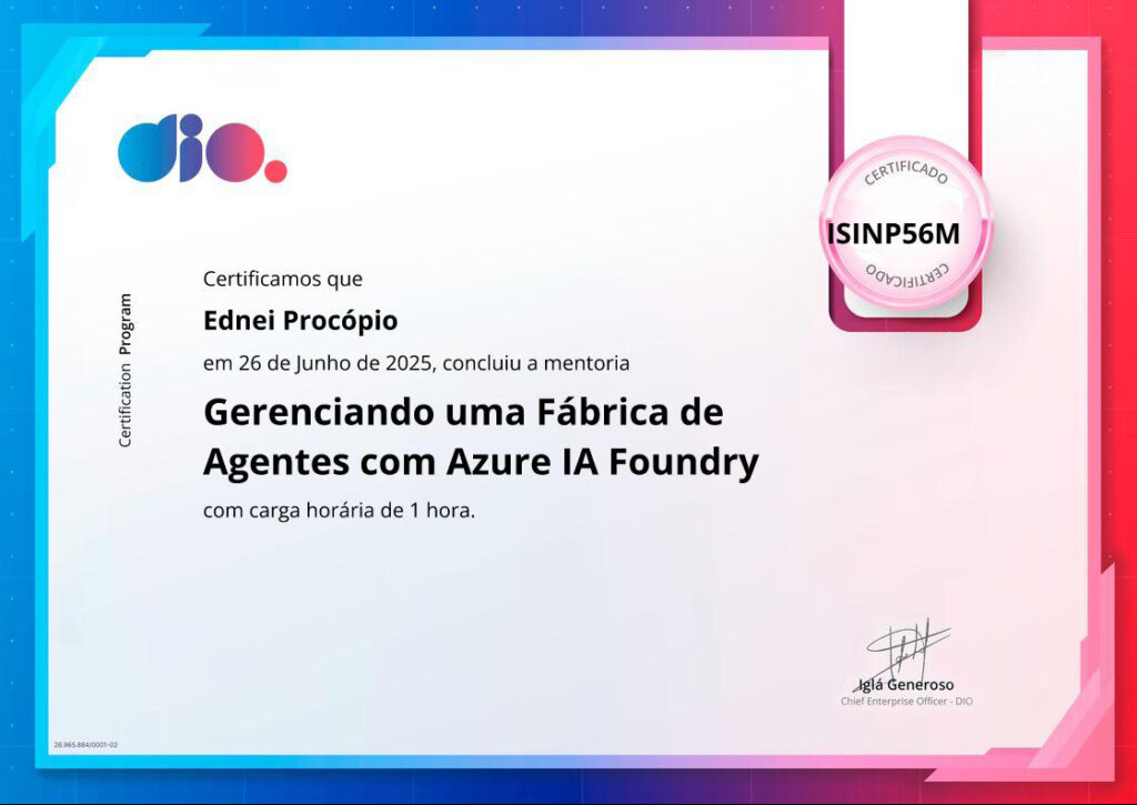 Gerenciando uma Fábrica de Agentes com Azure IA Foundry​