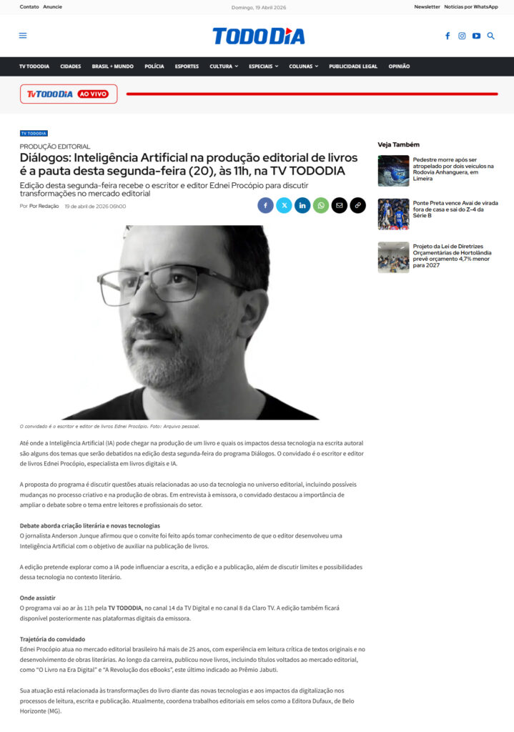 Edição desta segunda-feira recebe o escritor e editor Ednei Procópio para discutir transformações no mercado editorial ...