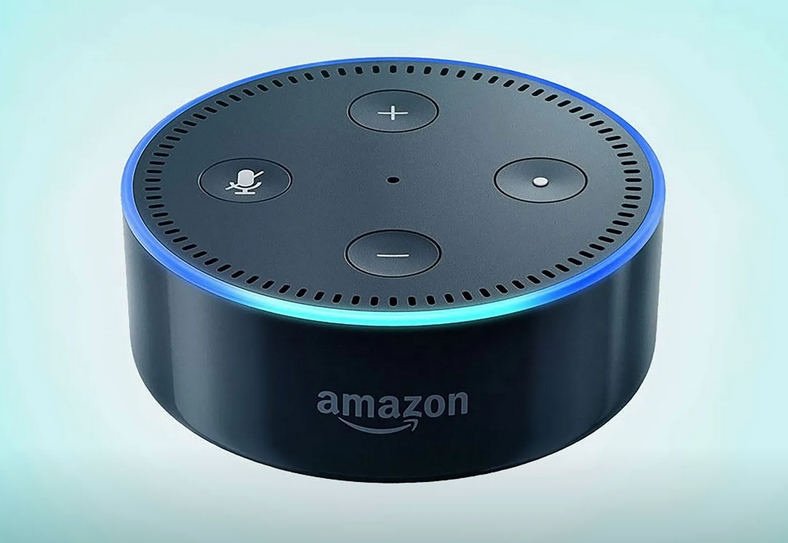 Alto-falante inteligente compacto que proporciona áudio nítido e toda a potência da Alexa