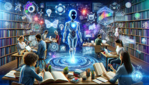 Imagem criada à partir de DALL-e com o Prompt: "Agentes de Inteligência Artificial para Escritores"