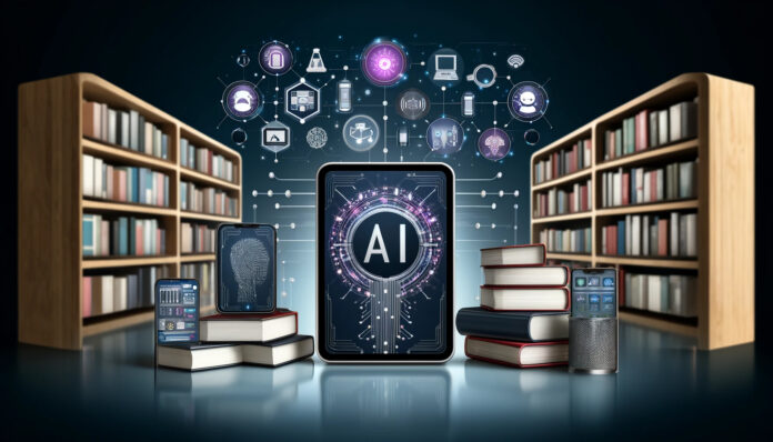 Imagem criada com DALL-e a partir do tema: “Os eBooks e a Inteligência Artificial”