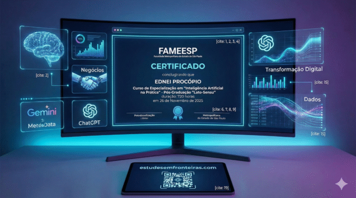 Certificado de Conclusão da Minha Pós-Graduação em Inteligência Artificial