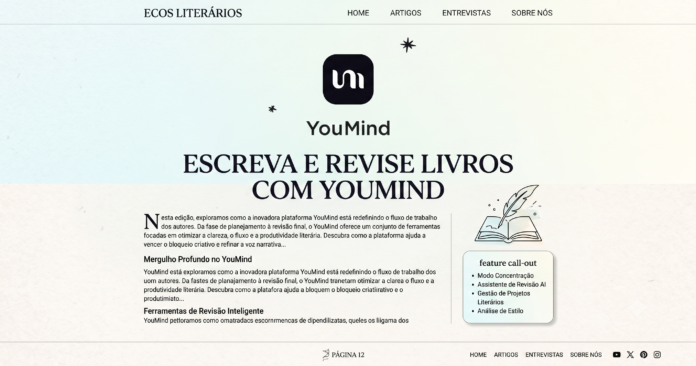 Escreva e Revise Livros com YouMind